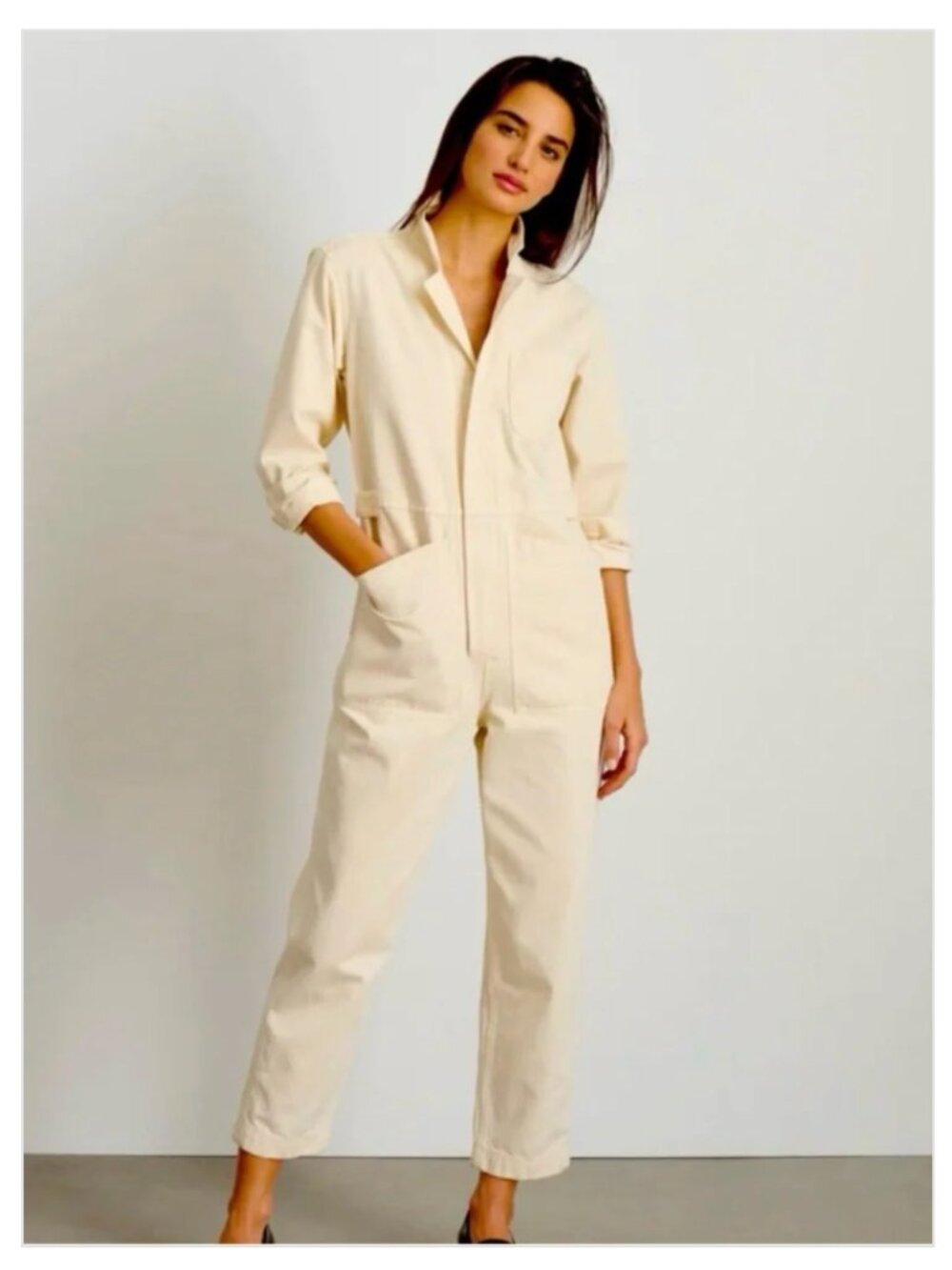 NWT Alex Mill Standard Zip Jumpsuit Ecru / Ivory